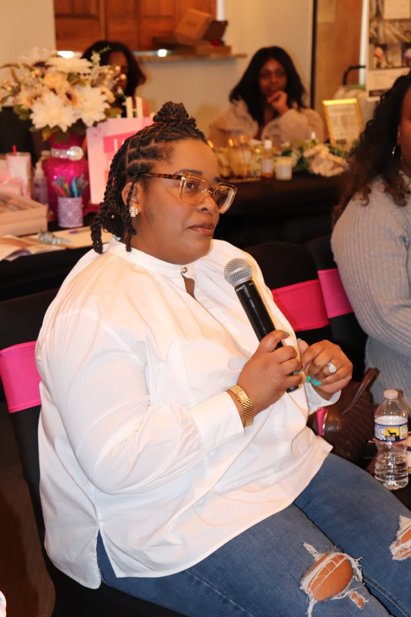 Guest speaking during a room conversation