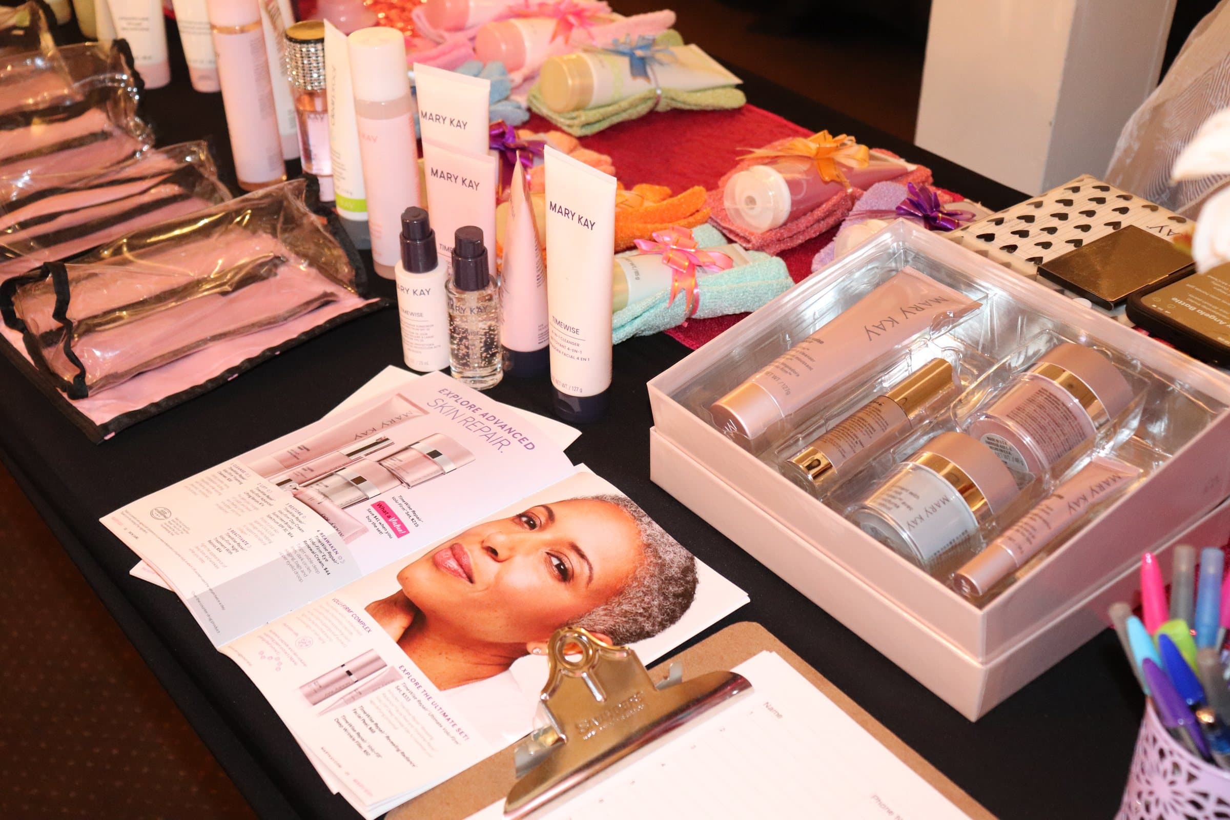 Beauty vendor products displayed at A Date With Sis 2025