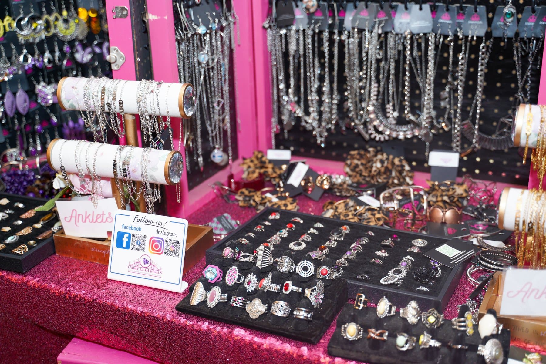 Jewelry vendor display at A Date With Sis