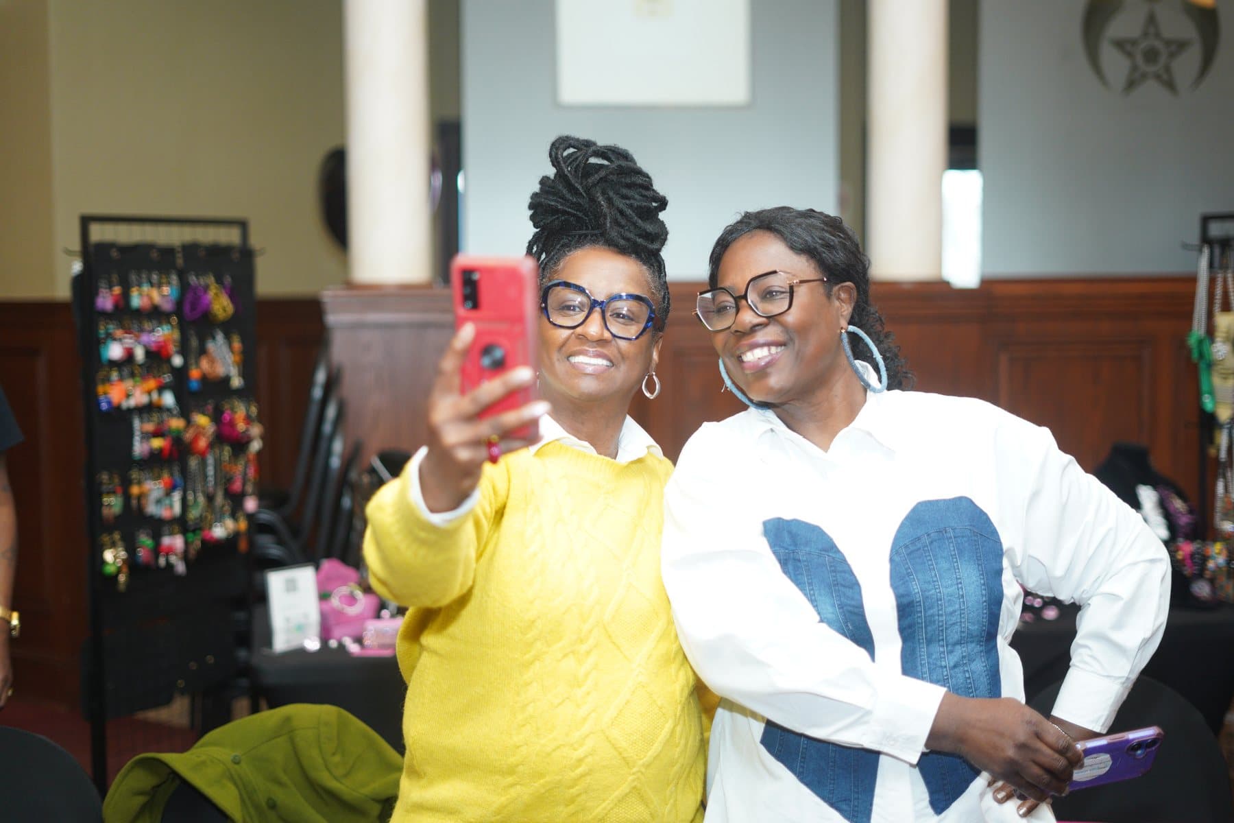 Two women smiling for a selfie